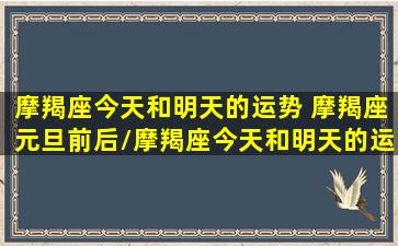 摩羯座今天和明天的运势 摩羯座元旦前后/摩羯座今天和明天的运势 摩羯座元旦前后-我的网站